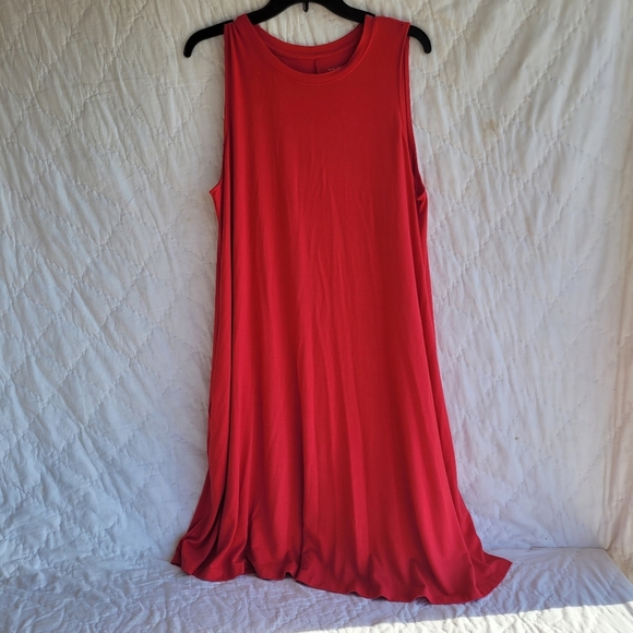 Time and Tru Dresses & Skirts - Time And Tru Tank Dress Women's 2XL Red Sleeveless Pockets Stretch